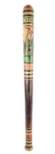 Hand Carved Aztec Piñata Bat Stick Mexican Painted Wooden Souvenir Palm Tree 24"