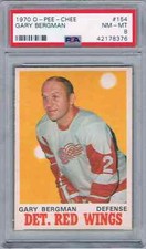 1970-71 O-PEE-CHEE GARY BERGMAN PSA 8 DETROIT RED WINGS #154