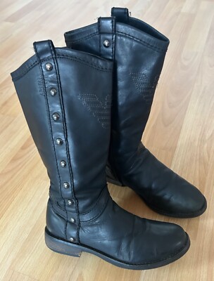 Armani Leder Stiefel Mädchen Größe 31