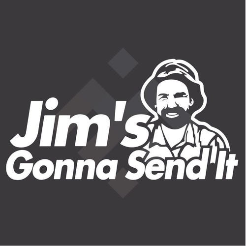 Jims Gonna Send It Sticker Decal Funny YTB Beer 190mm 4WD Ute Tradie ...