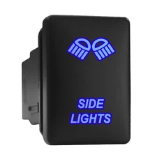 SIDE LIGHT Blue LED Backlit Switch Short Push Button 1.28"x 0.87" (Fit: Toyota)