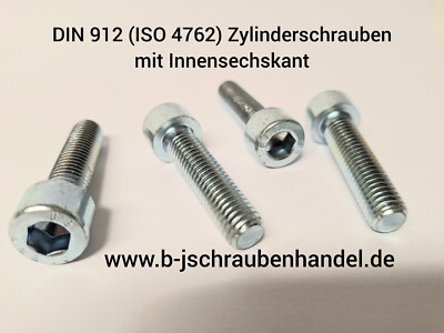Zylinderschrauben mit Innensechskant M10 DIN 912-8.8 galv. verzinkt ISO 4762