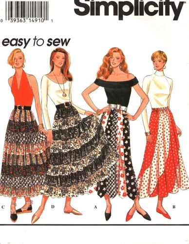 Simplicity 8800 Misses Easy-To-Sew Skirts Sewing Pattern Sizes L-XL 1988 Vintage