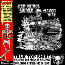 1968-1970 Hot Rod Muscle Car Outlaw Gasser Drag Race Cartoony Skeleton Tank Top 1968-1970 Hot Rod Muscle Car Outlaw Gasser Drag Race Cartoony Skeleton Tank Top