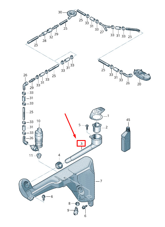 Goulot de remplissage du réservoir de lavage pour VW Amarok 2H 2H0955463A