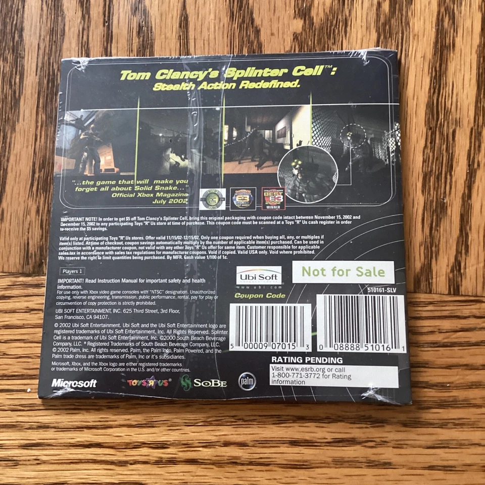 SEALED NEW! Tom Clancy's Splinter Cell Demo Disc (Xbox 2002) RARE Toys R Us - Image 3 of 3