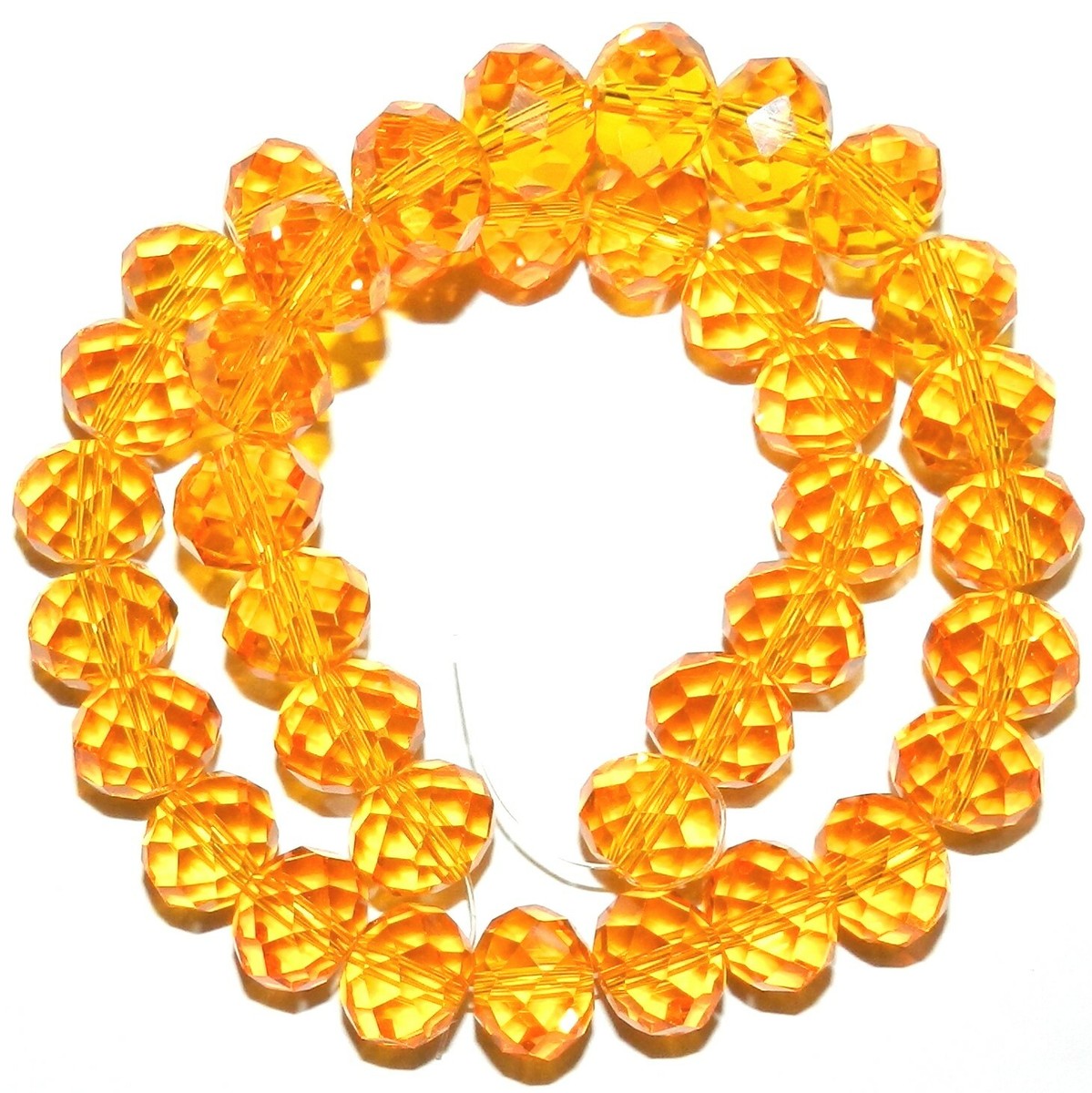 CR822 Orange 12mm Faceted Rondelle Crystal Glass Beads 12