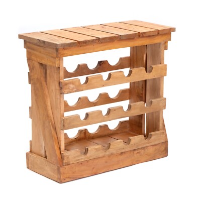 NATUR WEINREGAL ''SEVILLA'' | 56cm, Massivholz | Weinschrank, Flaschenregal