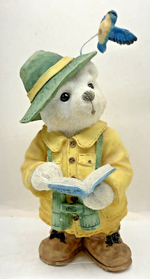 1996 Enesco ''Earth Keeper'' Birdwatcher Bear Limited Ed. Teddy Parade Figurine