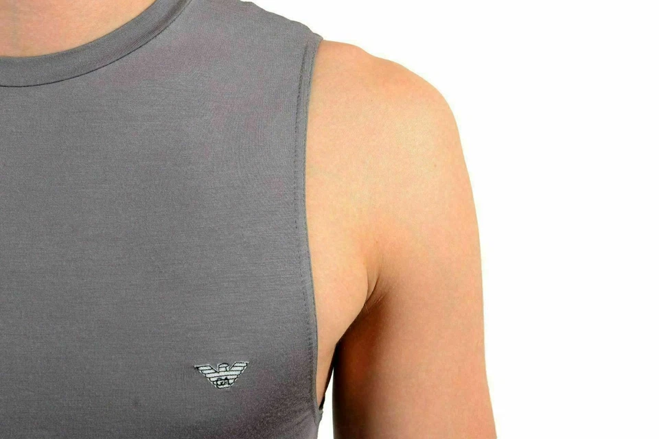 Emporio Armani "Underwear" Men's Gray Stretch Tank Top US S/M IT 48 - Image 4 of 4