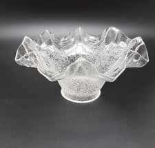Ancien abat jour tulipe verre moulé transparent relief Ø min 5.7 cm