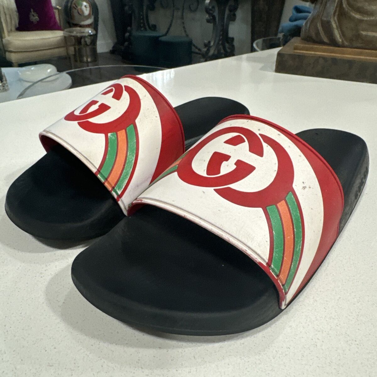サンダル・ミュール Gucci Slide Sandals Gucci Signature Stripe Slide Sandals - Size 8 548703 8 160