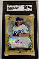 2020 Topps Triple Threads Tony Gonsolin Rookie Autograph GOLD /25 SGC 9 w/10