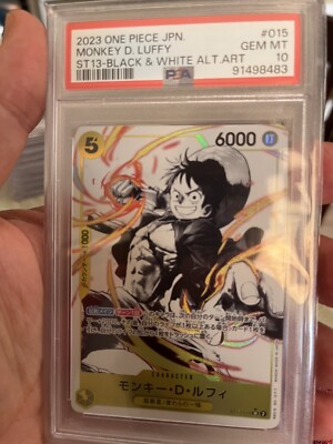 PSA 10 ONE PIECE JP ST13 015 MONKEY D. LUFFY BLACK WHITE ALT ART