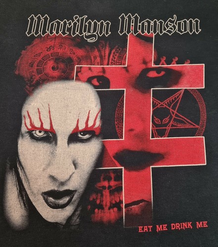 Marilyn Manson - Eat Me Drink Me! - 2001 T-shirt Vintage Size M RARE Vtg - Picture 3 of 5