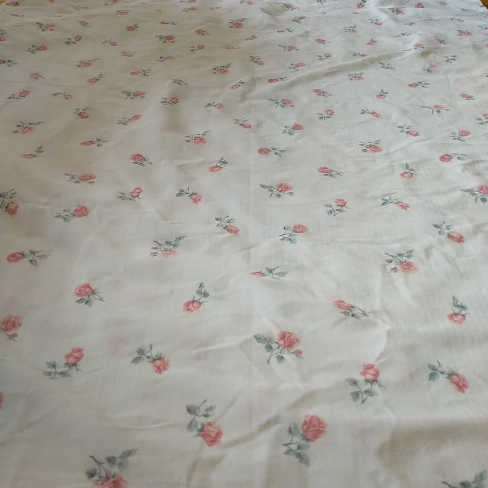 Cañón Completo Doble Hoja Plana Floral Rosas Rayas Shabby Chic Victoriano*DEFECTUOSO Foto 3 de 4