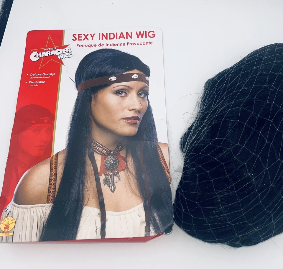Rubies Native American Indian Sexy Wig Feather Headband Halloween Costume - Image 2 of 3