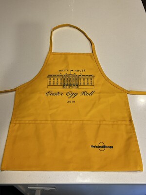 White House Easter Egg Roll Yellow Apron 2019 Kids Size W/Pockets Rare TRUMP