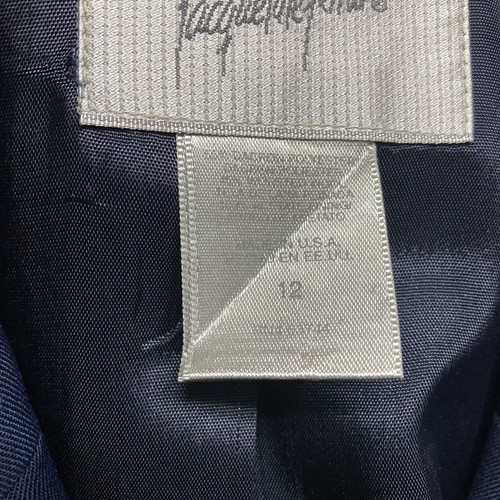 VTG Jacqueline Ferrar Womens 12 Navy Blue Coat Worsted Wool Blend Lined USA Made - Picture 5 of 7