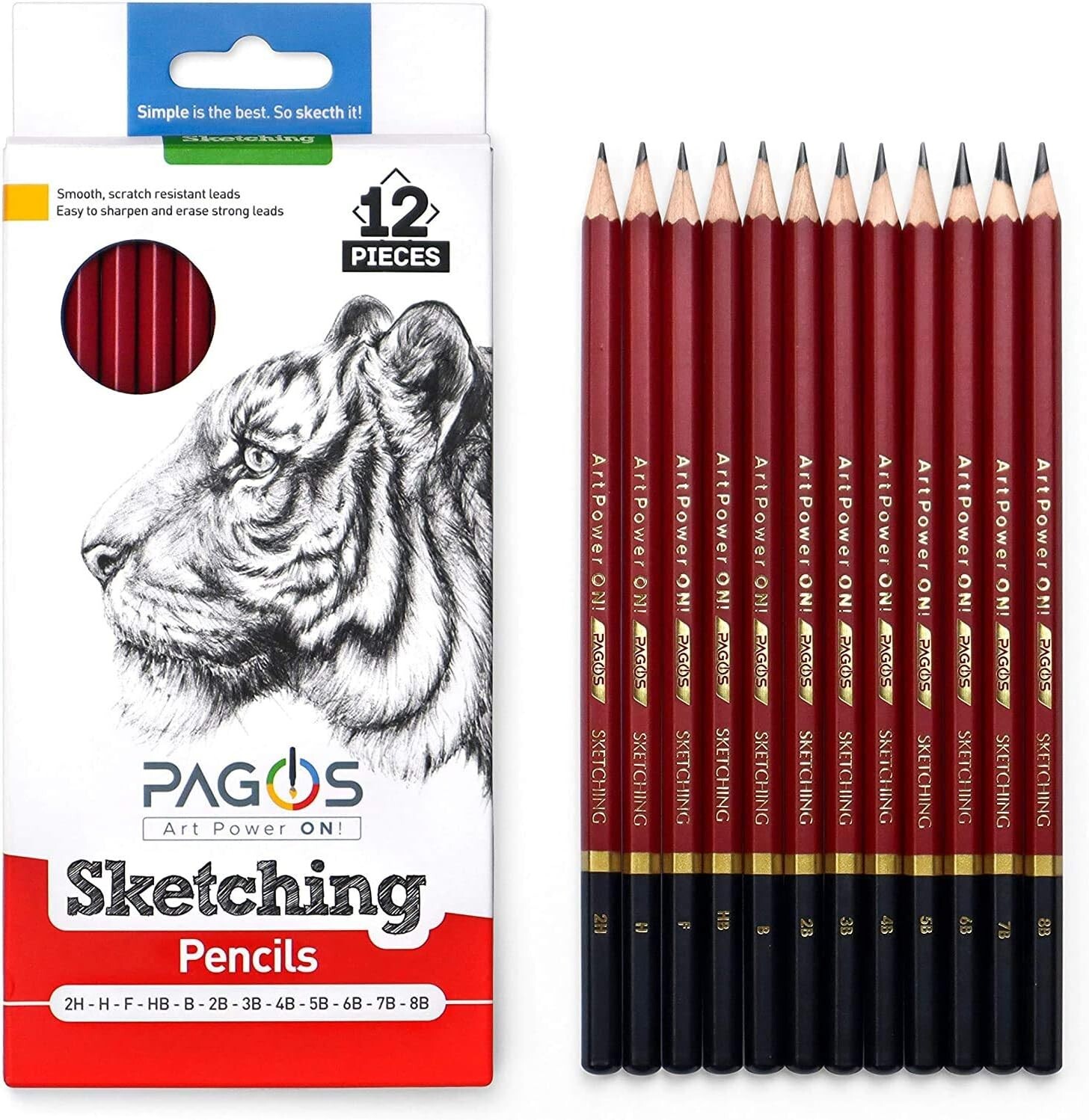 Graphite Drawing Pencils, Set of 12