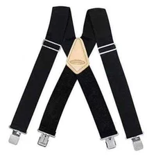 New McGuire Nicholas 115 BLACK  Suspenders - Free Shipping