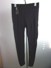 NWT - WOMEN'S Black Ribbed Waist Leggings, PLUS SIZE / ONE SIZE FITS MOST