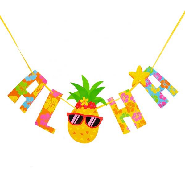 Girlande Aloha Mit Ananas Banner Sommer Hawaii Party Geburtstag Feier Deko Bunt-image