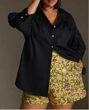 Anthropologie La Fuori 3X NWT Embroidered Shorts Floral Embroidery High Rise New