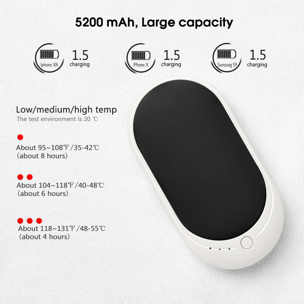 USB Rechargeable Hand Warmers USB Power Bank Electric Pocket Heater