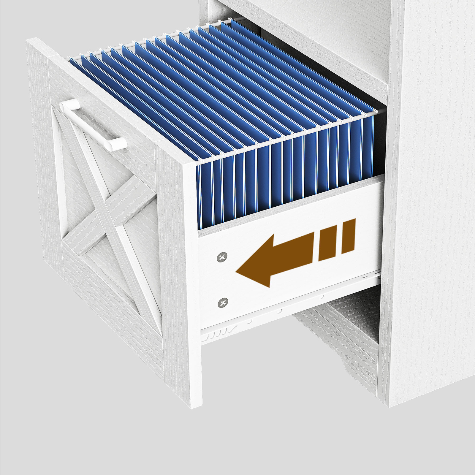 60 inch L-Shaped Executive Desk with File Cabinet Power Outlets  Computer Desk