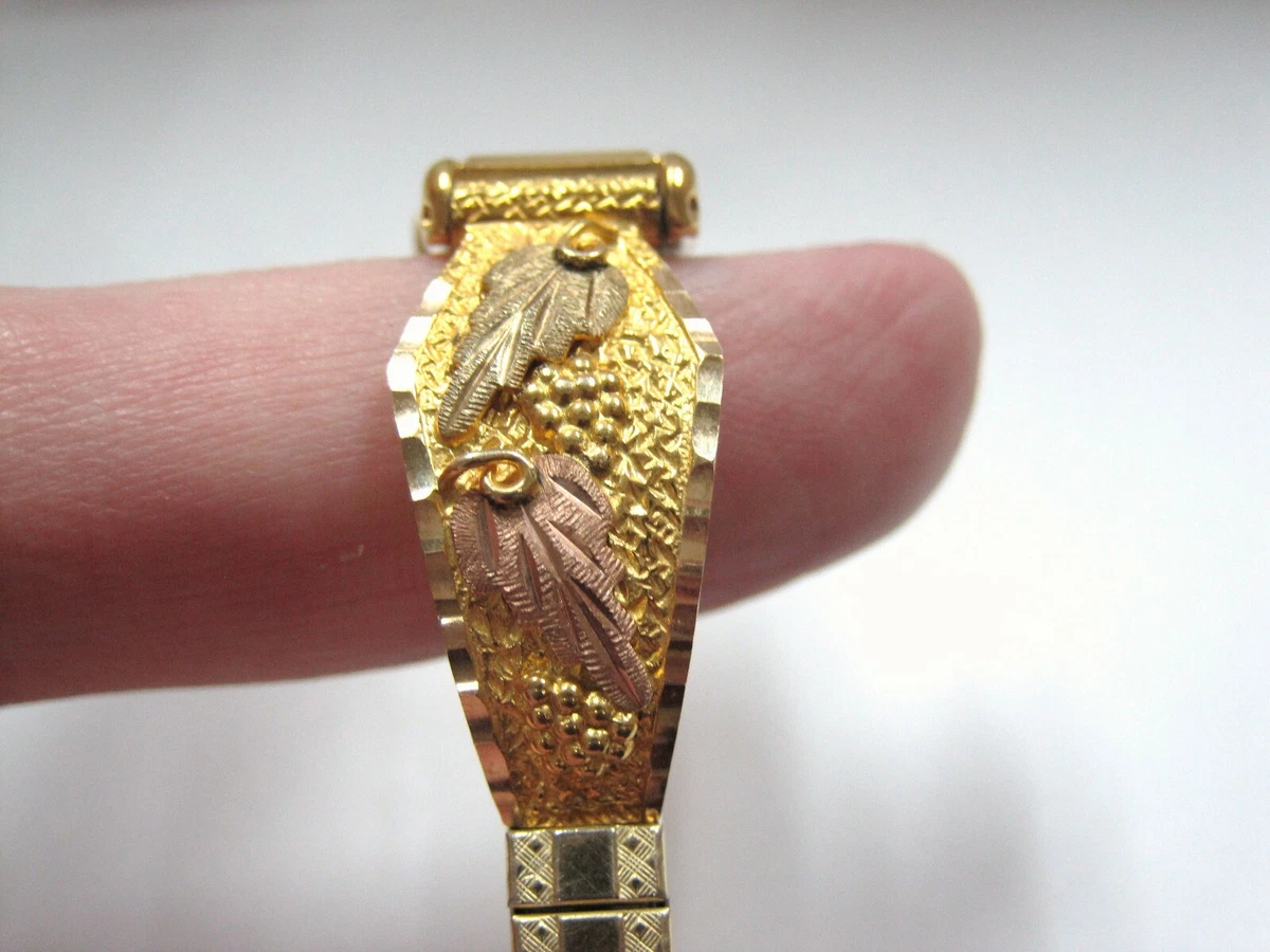Landstrom Black Hills Women s Pulsar BRACELET Gold Tone Watch 10k Gold AsIs READ