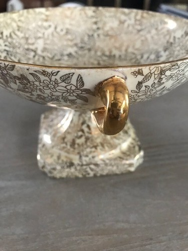 Empire Ware England Gold Chintz Porcelain Compote Pedestal/Compote Bowl - Picture 4 of 8
