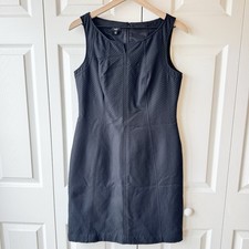 Talbots Cotton Silk Shift Dress Size 10P Jacquard Classic Office Career LBD