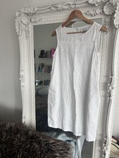 Next Women's Shift Dress Viscose Linen Blend,White, Size 12