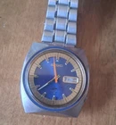 Vintage Seiko DX 6106-8599 Day Date 17j Automatic Blue Yellow Dial Men's Watch