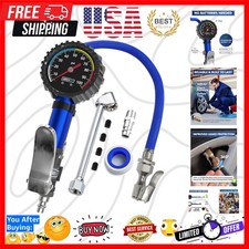 Tire Pressure Gauge with Inflator and Longer Hose - Most Accurate, Heavy Duty...