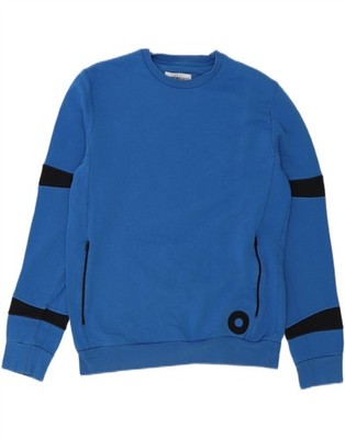 BIKKEMBERGS Mens Sweatshirt Jumper Medium Blue Colourblock Cotton AZ10
