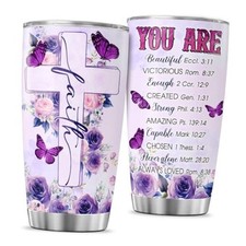 Christian Gifts for Women of Faith, Purple Butterfly Faith and Bible Verse