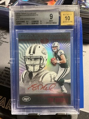 2018 Illusions Sam Darnold Auto Red /25 BGS Gold - AU 10 Rookie Endorsements RC