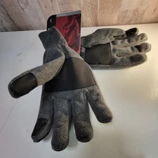 SWISS TECH MEN'S FLEECE GLOVES GRAY/BLACK PEAK TOUCH  NEW PERFORMANCE GEAR