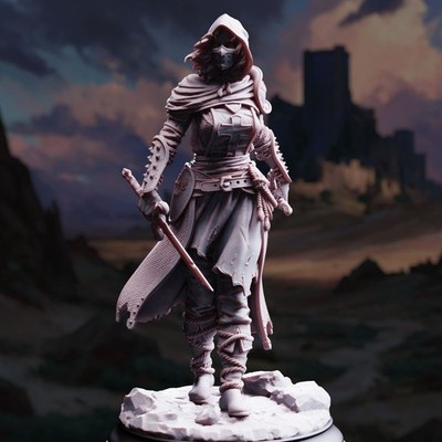 Blade of Justice - Delyna ro Unviel - Human Rogue - D&D PF2e - Paint Ready Mini
