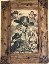 1/1 Monte Moore Sketch Framed Art Yellowstone Ranch John Dutton Rip Beth Wheeler