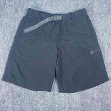 Columbia Shorts Mens Medium Black Lined Belted Elastic Waist Omni Sun Protection