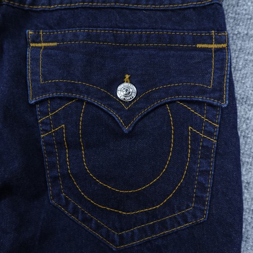 Jeans True Religion uomo 35x32 lavaggio scuro gamba dritta patta tasca design denim - Foto 8 di 14