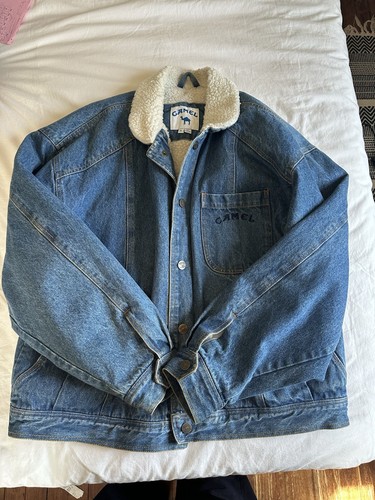 Vintage Joe Camel Denim Jacket Camel Cigarette’s Nascar Sherpa Lined Mens XL
