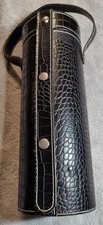 Black Croc Embossed Single Wine Bottle Carrie...
