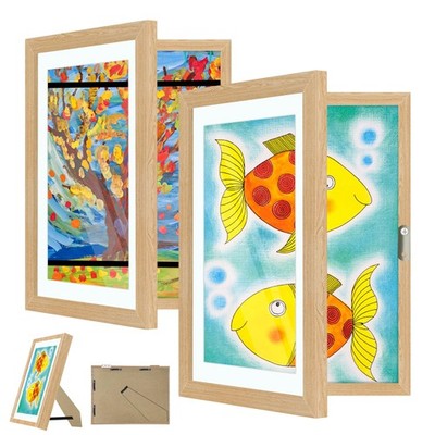 2er Pack Kinder Kunstwerke Display Rahmen, Kunstrahmen Front 2er Pack, Nussbaum 