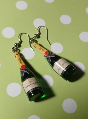  3D Neuheit, Kitsch, Kawaii, Champagnerflasche Ohrringe, 