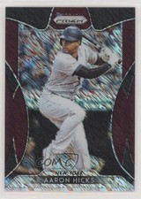 2019 Panini Prizm Tier III Burgundy Shimmer Prizm 7/25 Aaron Hicks #236 uk2