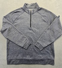 GREG NORMAN SHARK GOLF 1/4 ZIP PULLOVER SWEATSHIRT Sz Mens L Gray